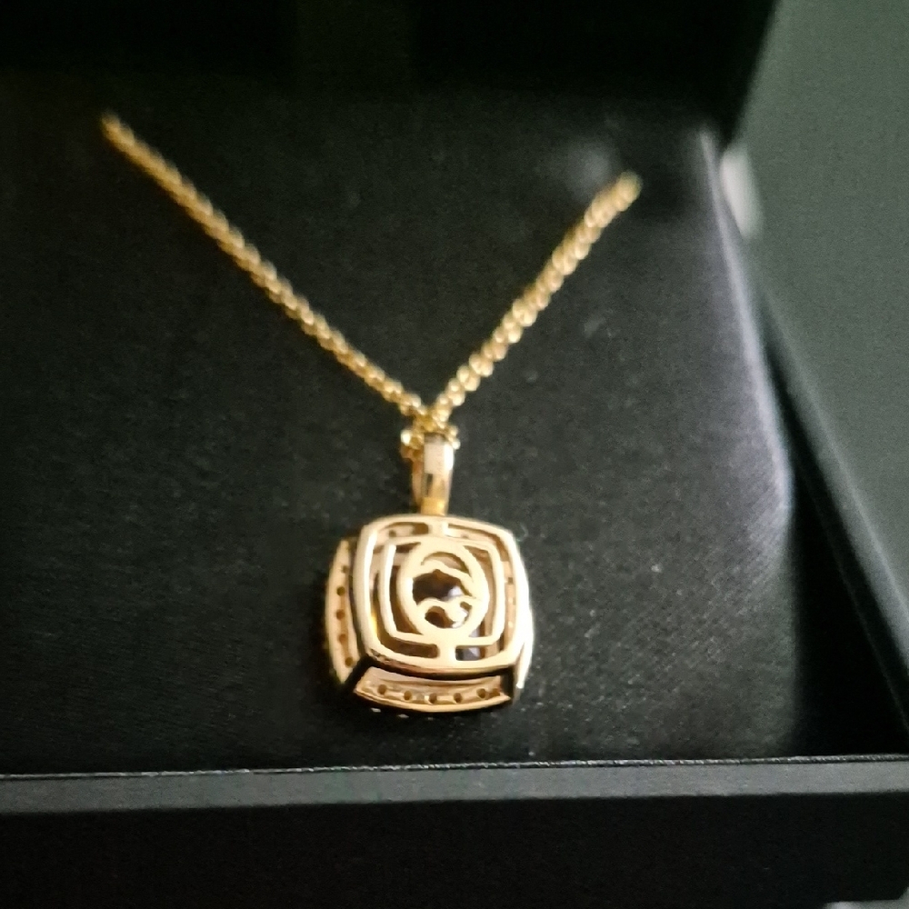 ***SOLD***SOLD Saks Fifth Avenue 14k Citrine And Diamond Pendant - Picture 2 of 3